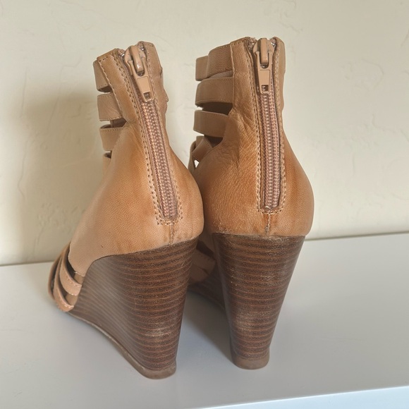 Jeffrey Campbell Ibiza Last Tan Wedge Sandal Booties with Cage Design - Picture 3 of 8